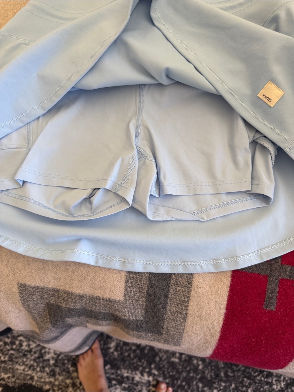 Vuori Light Blue Athletic Skort with Drawstring - Picture 3 of 4